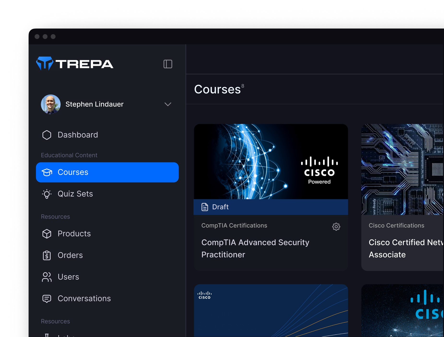 Trepa Academy dashboard